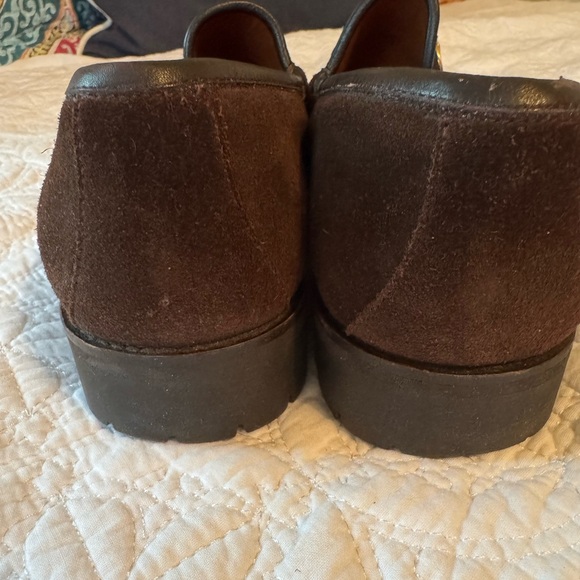 Gucci Women's Brown Suede Loafers with Gold Accents - Picture 7 of 12